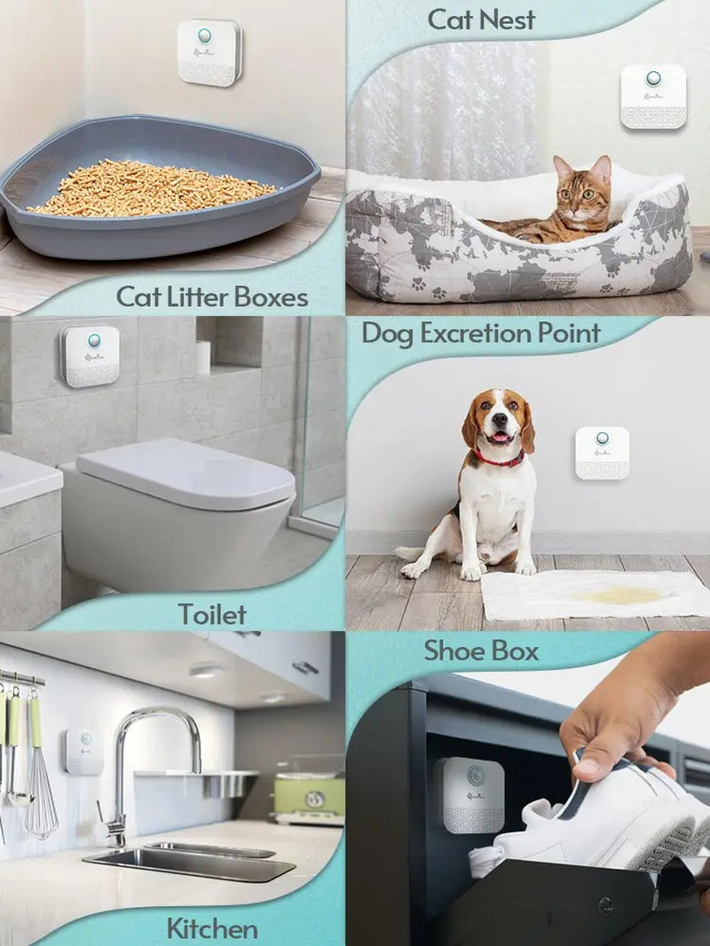 Downypaws 4000mAh Smart Cat Odor Purifier for Cat Litter Box and Pet Toilet Air Freshening Solution