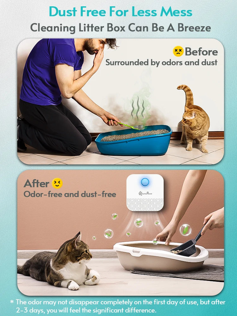 Downypaws 4000mAh Smart Cat Odor Purifier for Cat Litter Box and Pet Toilet Air Freshening Solution